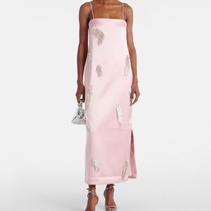 Alemais Cindy embellished satin slip dress